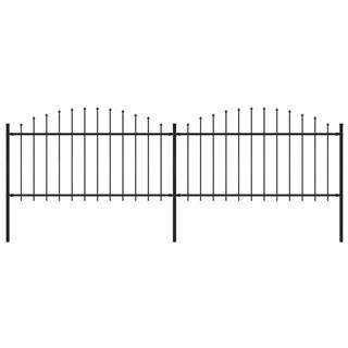 Petromila vidaXL Záhradný plot s hrotmi,  oceľ (1, 25-1, 5)x3, 4 m,  čierny