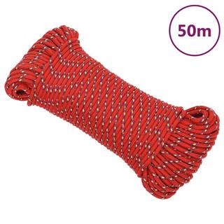 Vidaxl Lodné lano červené 5 mm 50 m polypropylén