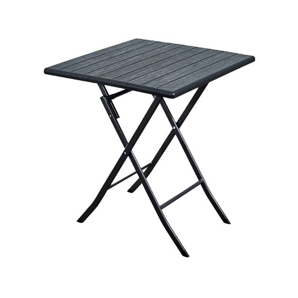 Iso Trade  Záhradný skladací stolík - čierny / 62 cm značky Iso Trade
