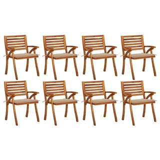 Petromila vidaXL Záhradné stoličky so sedákmi 8 ks akáciový masív