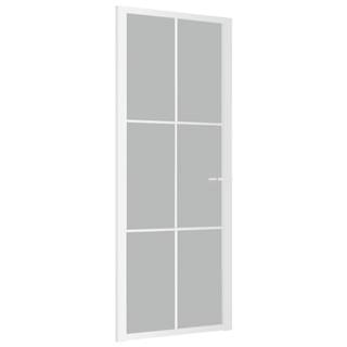 Vidaxl Vnútorné dvere 83x201, 5 cm biele matné sklo a hliník