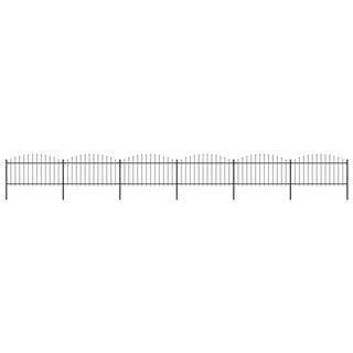 Petromila  vidaXL Záhradný plot s hrotmi,  oceľ (1, 25-1, 5)x10, 2 m,  čierny značky Petromila