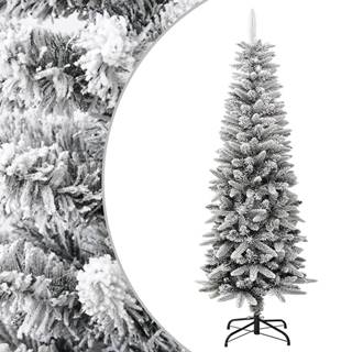 Vidaxl Zasnežený umelý úzky vianočný stromček 150 cm PVC a PE