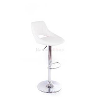 G21 60023302 Barová stolička Aletra koženková,  prešívaná white