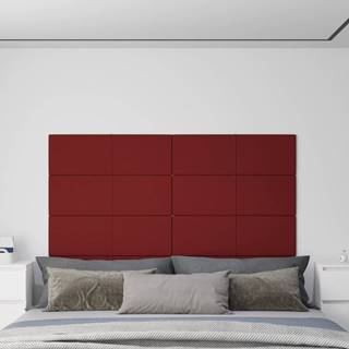 Vidaxl Nástenné panely 12 ks vínovočervené 90x30 cm látka 3, 24 m²