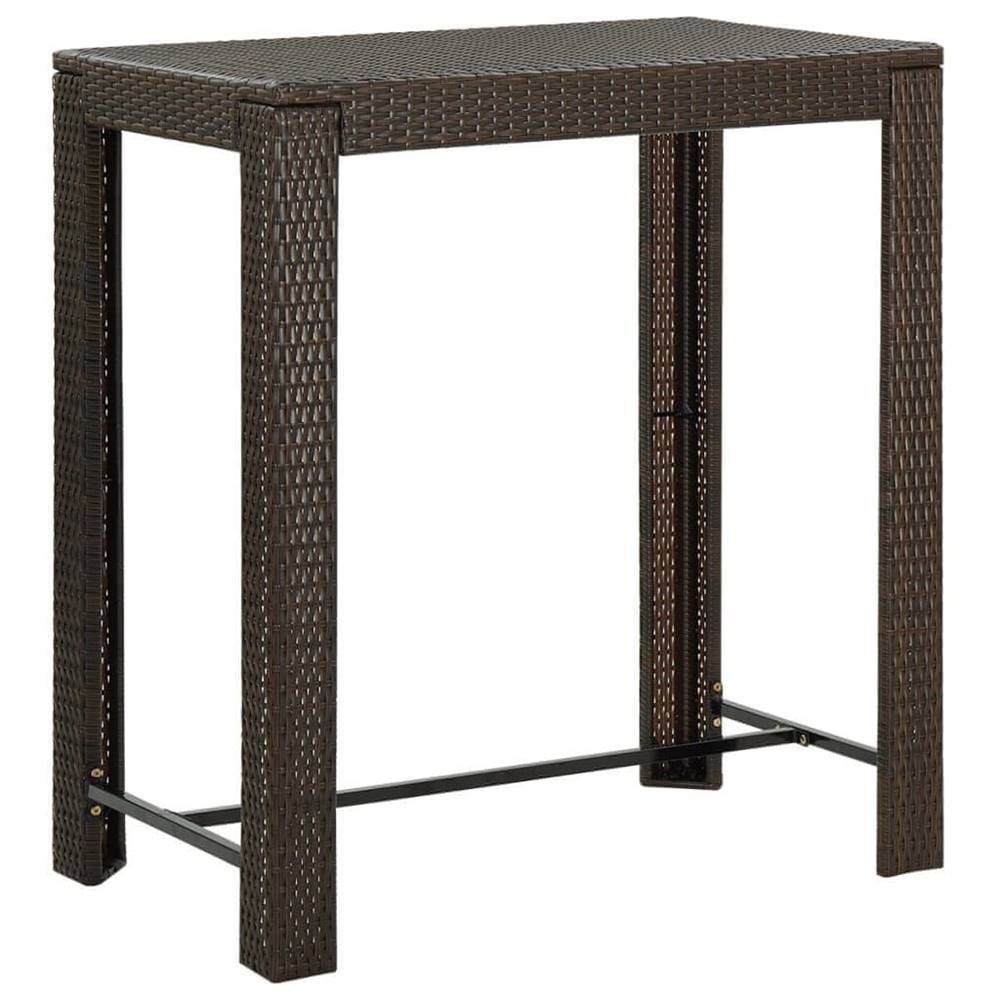 Vidaxl  Záhradný barový stolík hnedý 100x60, 5x110, 5 cm polyratanový značky Vidaxl