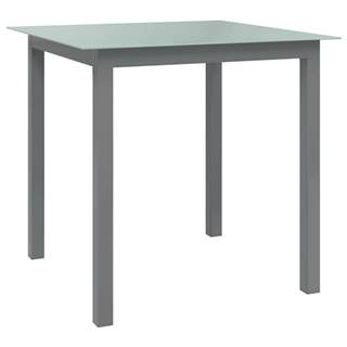 Petromila  vidaXL Záhradný stôl bledosivý 80x80x74 cm hliník a sklo značky Petromila