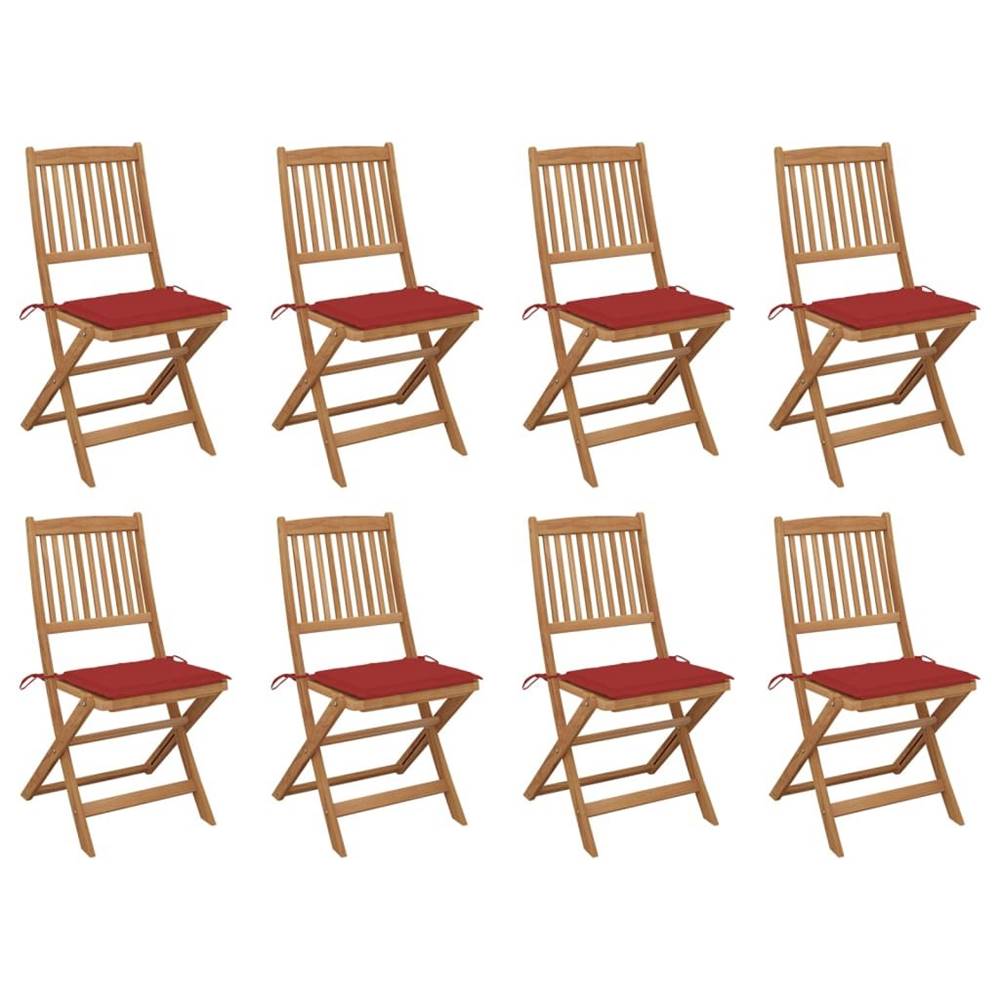 Petromila  vidaXL Skladacie vonkajšie stoličky s podložkami 8 ks akáciový masív značky Petromila