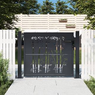 Petromila  vidaXL Záhradná brána antracitová 105x105 cm oceľ dizajn bambusu značky Petromila