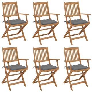 Petromila  vidaXL Skladacie záhradné stoličky so sedákmi 6 ks akáciový masív značky Petromila
