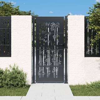 Petromila  vidaXL Záhradná brána antracitová 105x180 cm oceľ dizajn bambusu značky Petromila