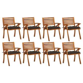 Petromila  vidaXL Záhradné stoličky s podložkami 8 ks akáciový masív značky Petromila