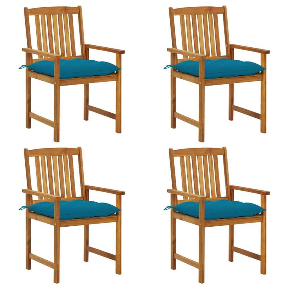 Petromila  vidaXL Záhradné stoličky s podložkami 4 ks,  akáciový masív značky Petromila