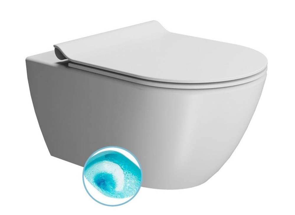Gsi  PURA závesná WC misa,  Swirlflush,  55x36 cm,  biela dual-mat 881509 -  značky Gsi