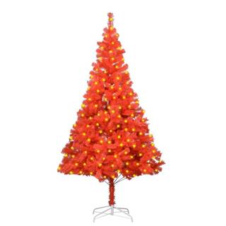 Vidaxl  Umelý vianočný stromček s LED a podstavcom červený 180 cm PVC značky Vidaxl