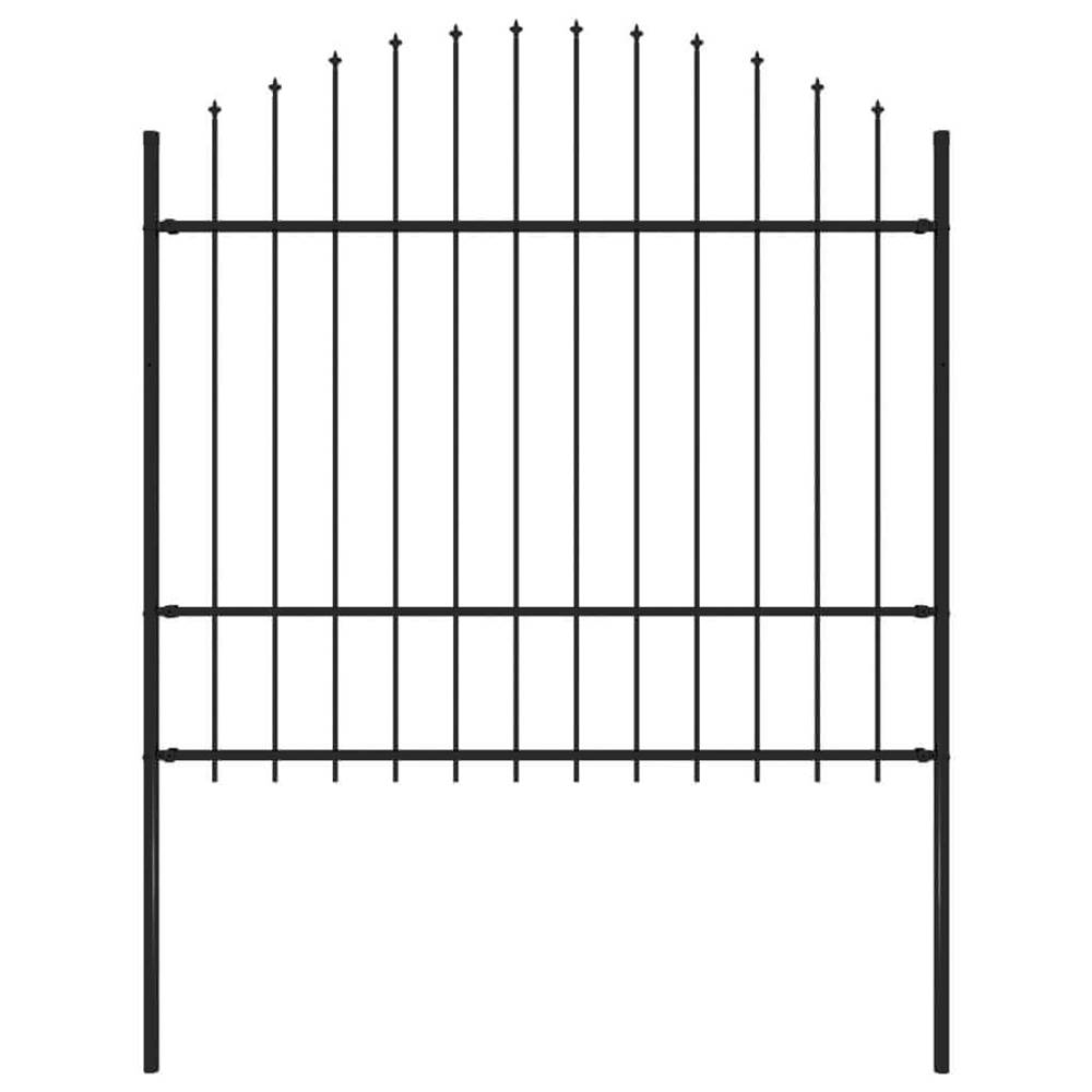 Petromila  vidaXL Záhradný plot s hrotmi,  oceľ (1, 5-1, 75)x1, 7 m,  čierny značky Petromila