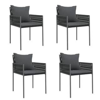 Vidaxl  Záhradné stoličky s vankúšmi 4 ks čierne 54x61x83 cm polyratan značky Vidaxl