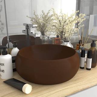 Vidaxl  Luxusné umývadlo,  okrúhle,  matné tmavohnedé 40x15 cm,  keramika značky Vidaxl