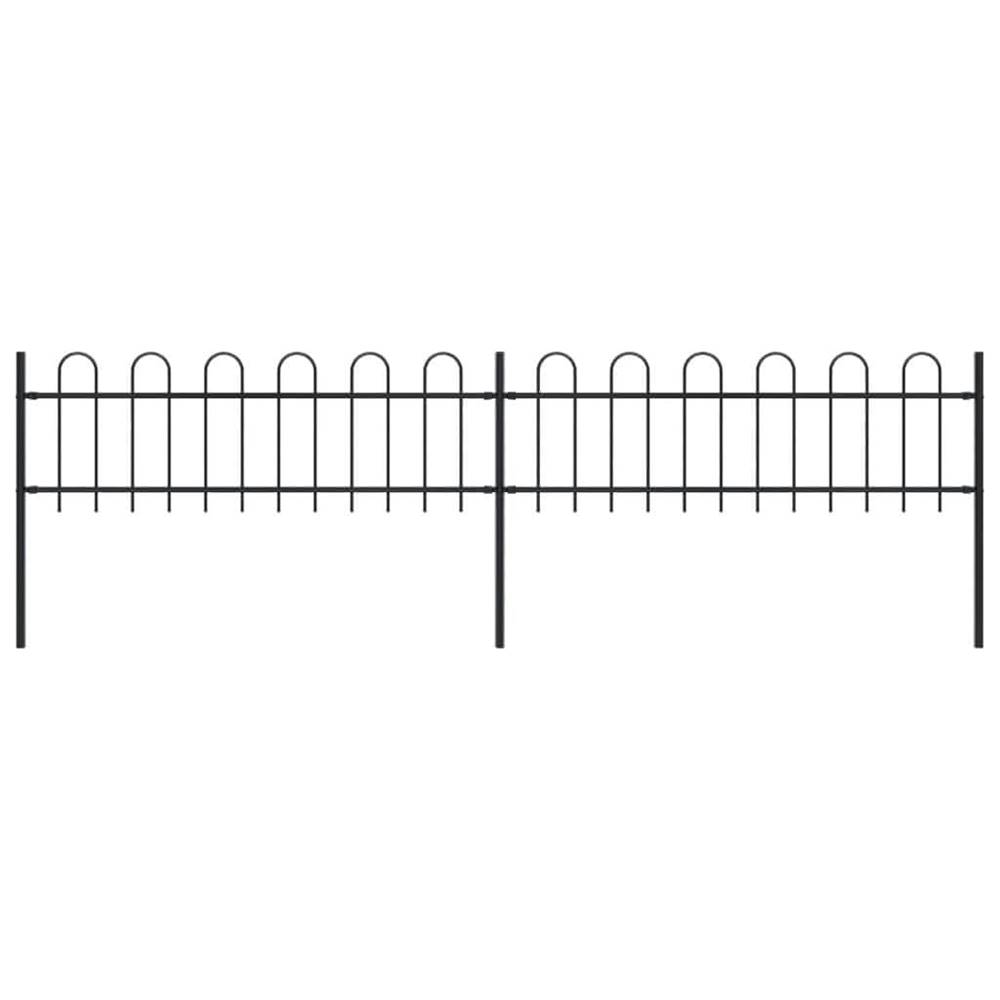 Vidaxl  Záhradný plot s oblúkovým zakončením,  oceľ 3, 4x0, 6 m,  čierny značky Vidaxl