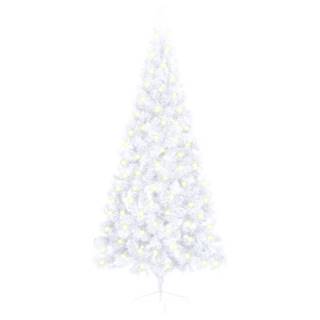 Vidaxl  Umelý vianočný pol stromček s LED a stojanom,  biely 180 cm,  PVC značky Vidaxl