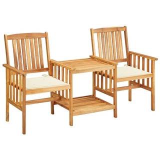 Petromila vidaXL Záhradné stoličky so stolíkom a podložkami,  akáciový masív