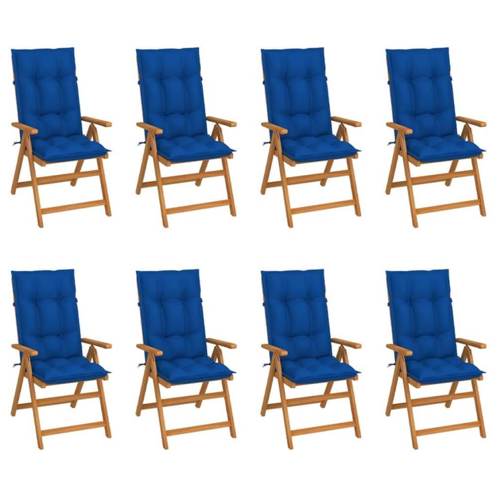 Petromila  vidaXL Sklápacie záhradné stoličky s podložkami 8 ks tíkový masív značky Petromila