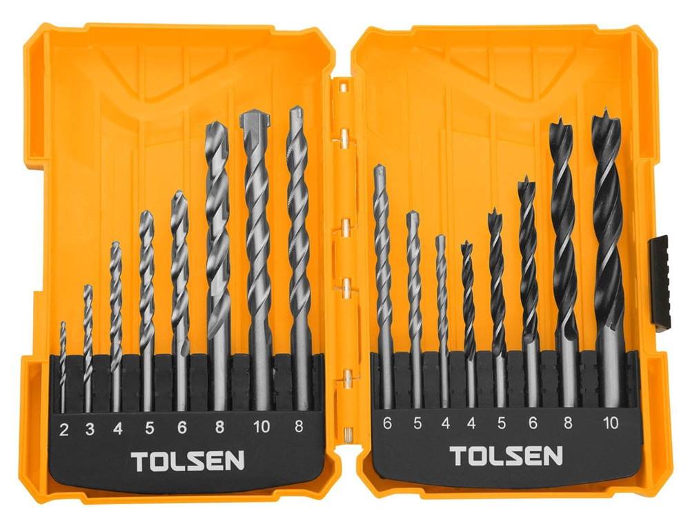 Tolsen Tools  Sada vrtákov na drevo / beton 16 dielna,  TOLSEN značky Tolsen Tools