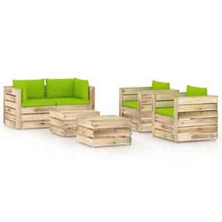 Petromila  vidaXL 6-dielna záhradná sedacia súprava s podložkami zelené impregnované drevo značky Petromila