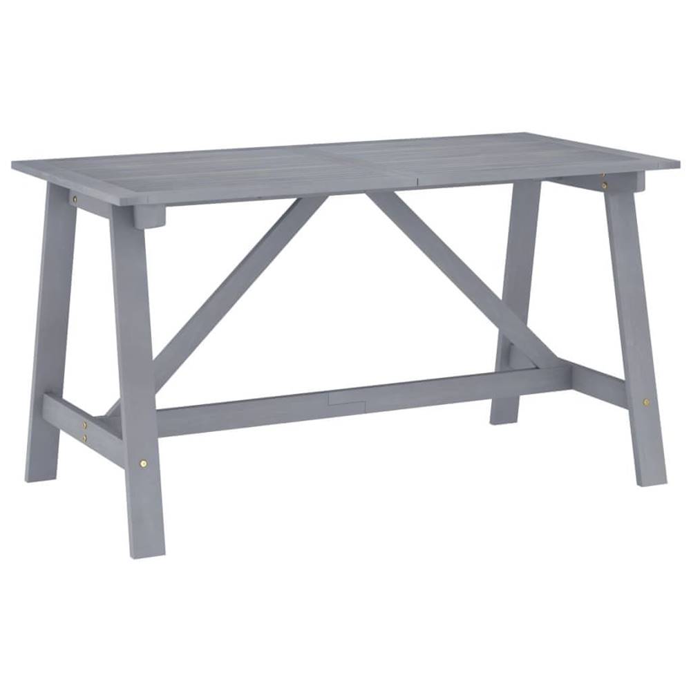 Petromila  vidaXL Záhradný jedálenský stôl sivý 140x70x73, 5 cm masívne akáciové drevo značky Petromila