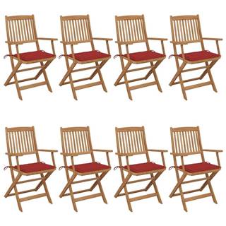 Petromila  vidaXL Skladacie záhradné stoličky 8 ks so sedákmi akáciový masív značky Petromila
