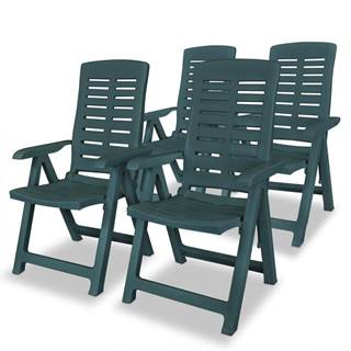 Petromila  vidaXL Sklápacie záhradné stoličky 4 ks,  plast,  zelené značky Petromila