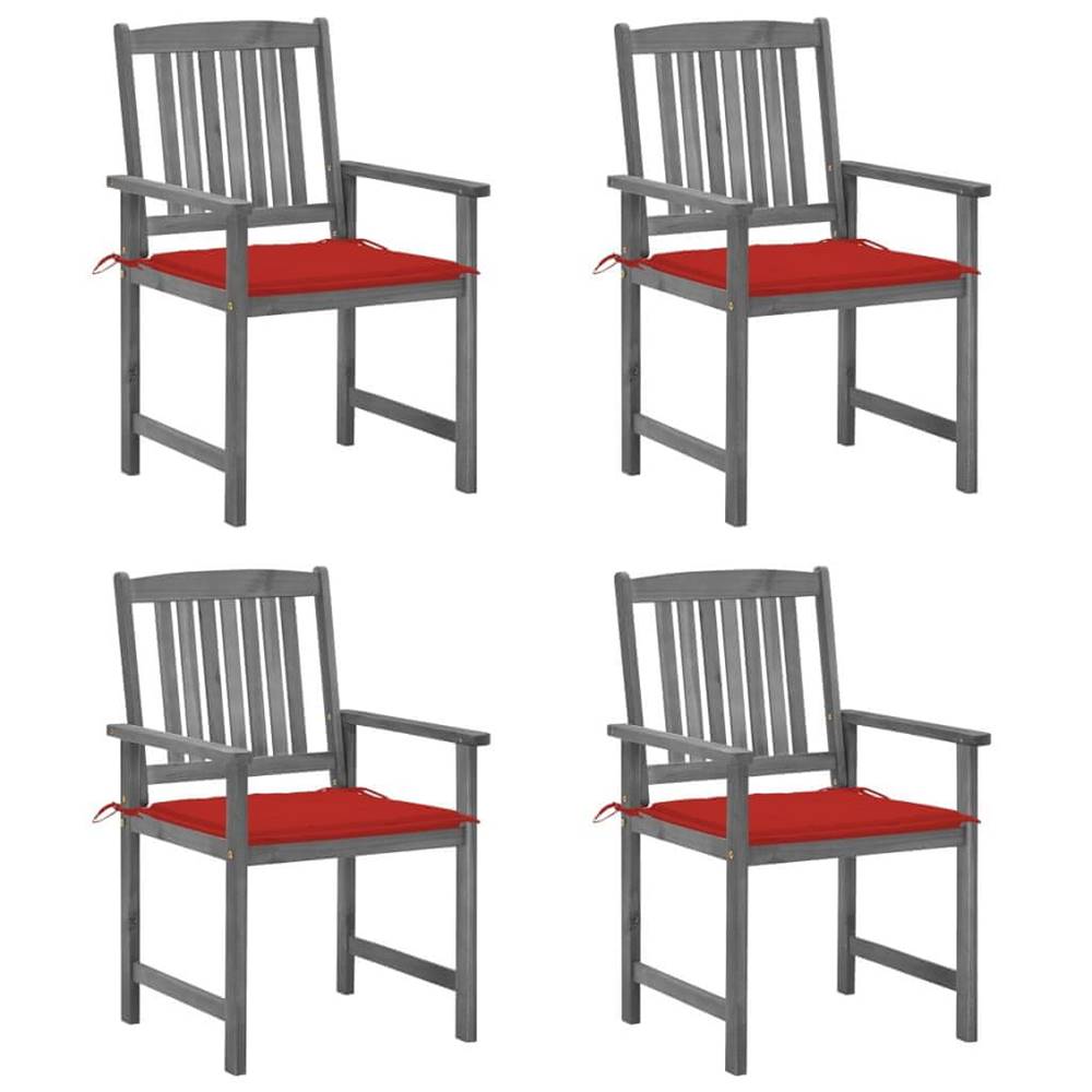 Petromila  vidaXL Záhradné stoličky s podložkami 4 ks,  sivé,  akáciový masív značky Petromila