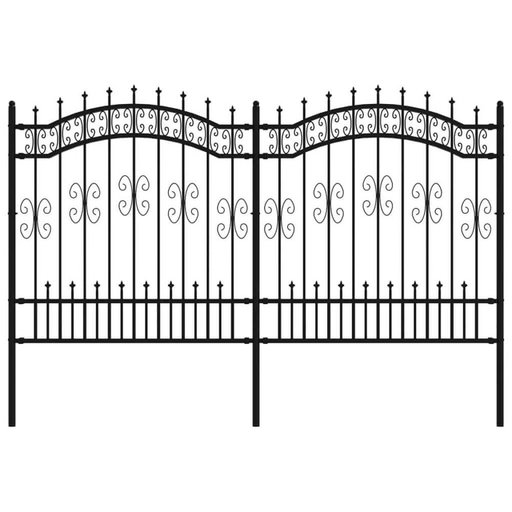 Vidaxl  Záhradný plot s hrotmi čierny 165 cm oceľ s práškovým nástrekom značky Vidaxl