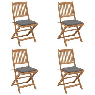 Petromila  vidaXL Skladacie záhradné stoličky s podložkami 4 ks akáciový masív značky Petromila