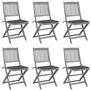Vidaxl  Skladacie záhradné stoličky s podložkami 6 ks akáciový masív značky Vidaxl