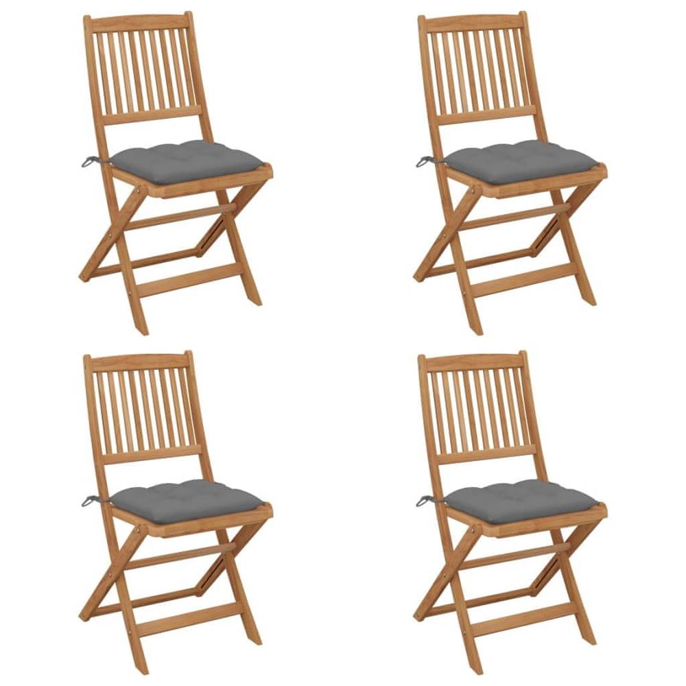 Petromila  vidaXL Skladacie záhradné stoličky s podložkami 4 ks akáciový masív značky Petromila