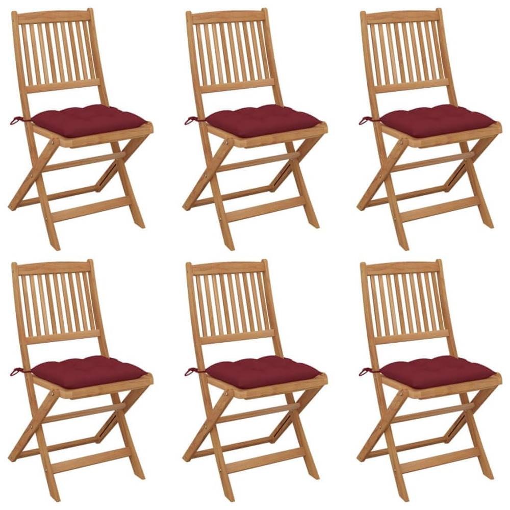 Petromila  vidaXL Skladacie záhradné stoličky so sedákmi 6 ks akáciový masív značky Petromila