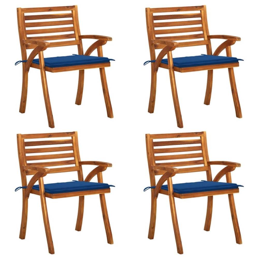 Petromila  vidaXL Záhradné stoličky so sedákmi 4 ks akáciový masív značky Petromila