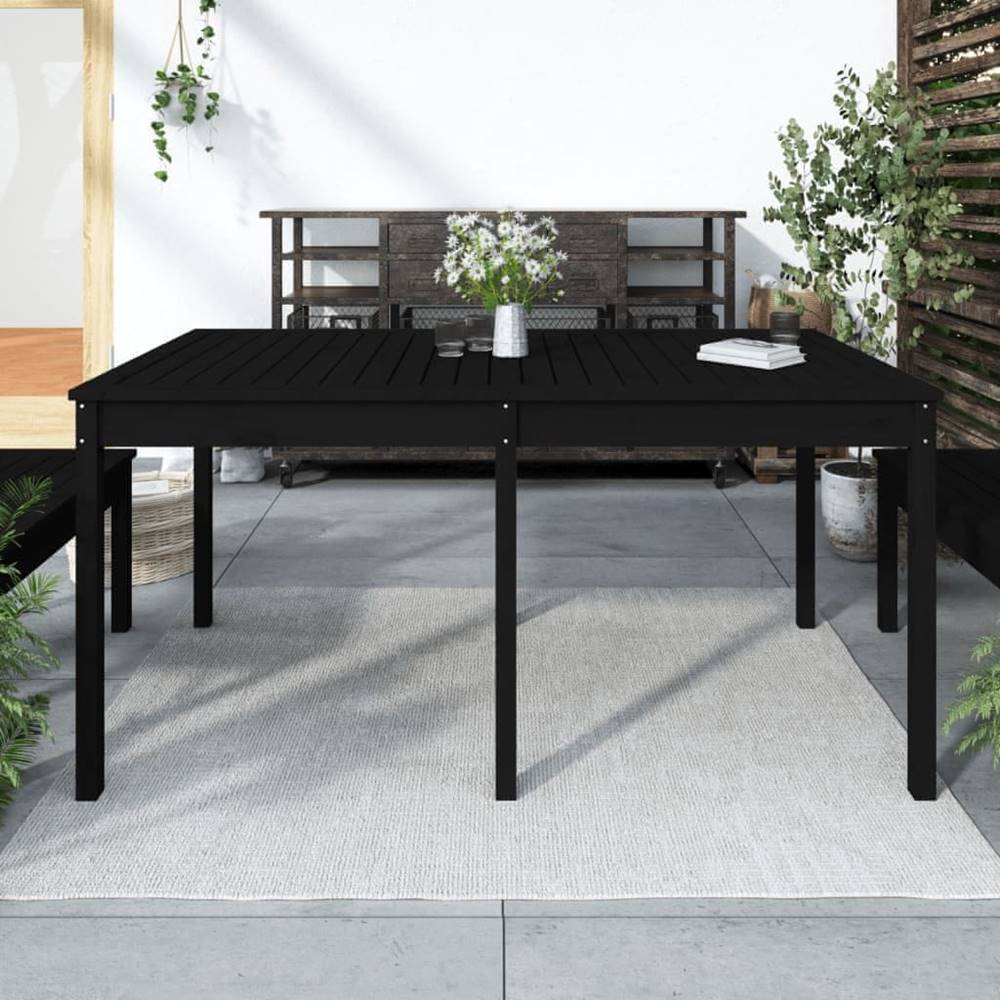 Petromila  vidaXL Záhradný stolík čierny 159, 5x82, 5x76 cm borovicový masív značky Petromila