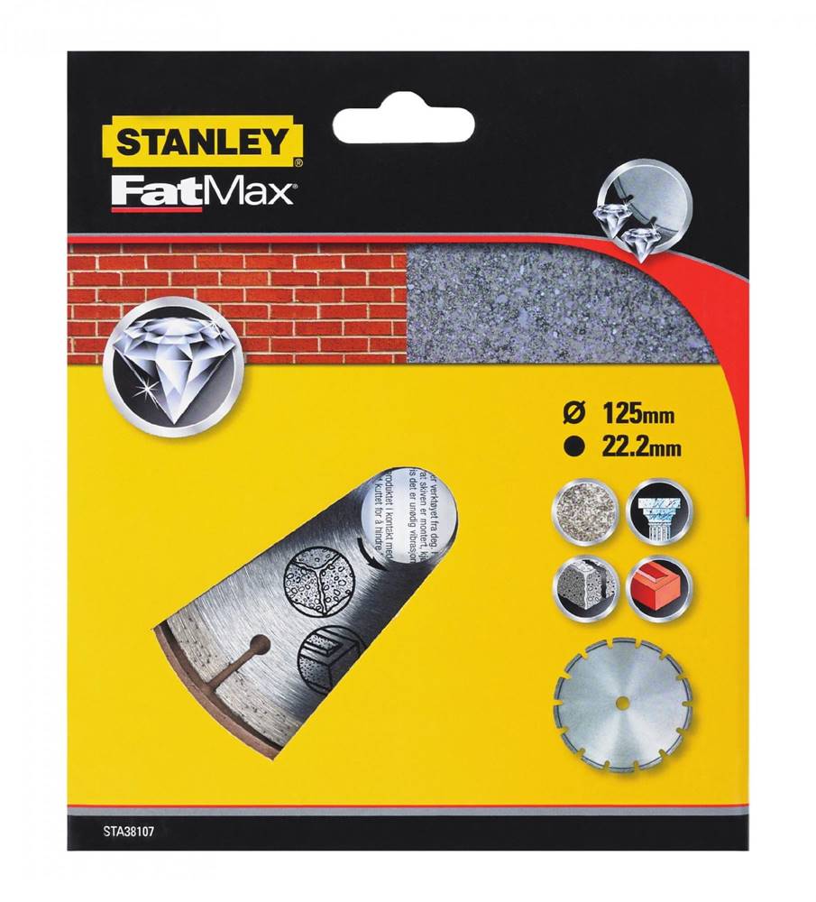 Stanley  Diamantový kotúč segmentový na betón/tehly 125 × 22, 2 mm (STA38107-XJ) značky Stanley