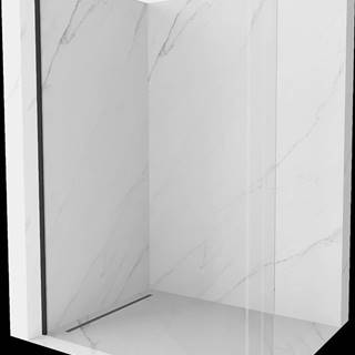 Mexen Kioto,  zaoblená sprchová zástena 130 x 200 cm,  8mm číre sklo,  čierny profil,  800-130-101-70-06