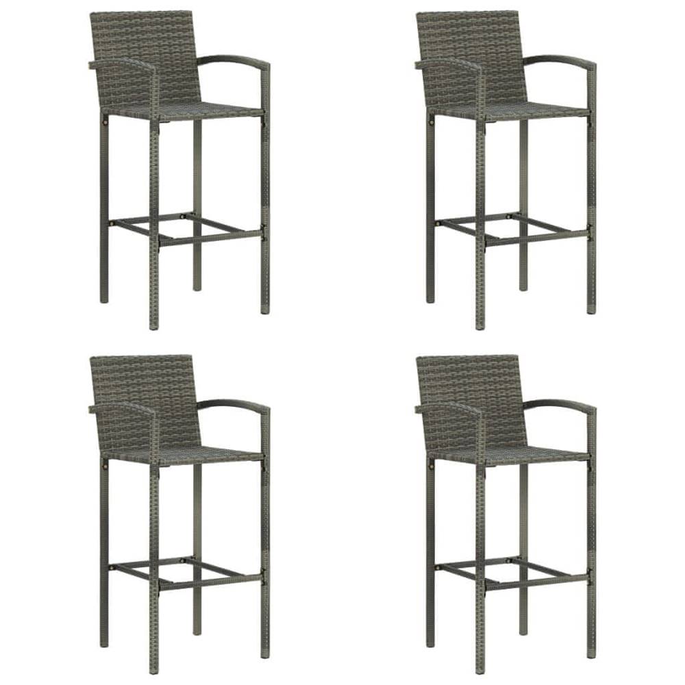 Petromila  vidaXL Barové stoličky 4 ks sivé polyratan značky Petromila