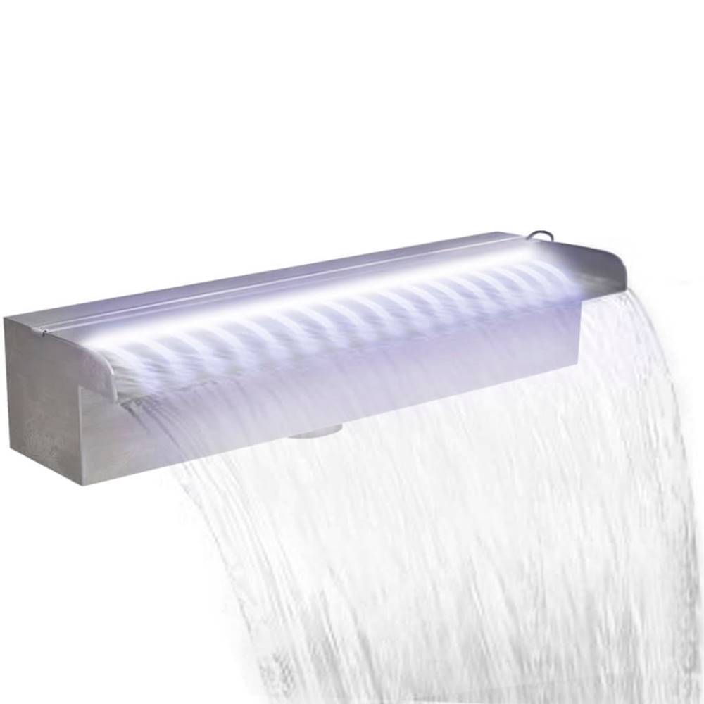 Petromila  vidaXL Obdĺžniková bazénová fontána/vodopád s LED,  nehrdzavejúca oceľ 45 cm značky Petromila