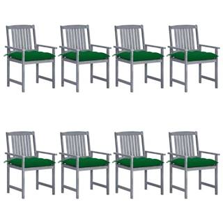 Petromila  vidaXL Záhradné stoličky s podložkami 8 ks akáciový masív sivé značky Petromila