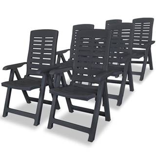 Vidaxl  Sklápacie záhradné stoličky 6 ks,  plast,  antracitové značky Vidaxl