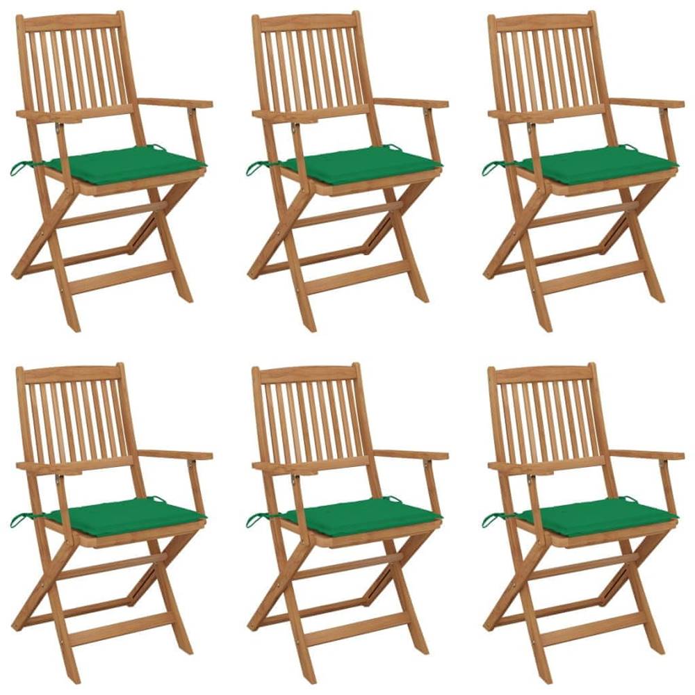 Petromila  vidaXL Skladacie záhradné stoličky s podložkami 6 ks akáciový masív značky Petromila