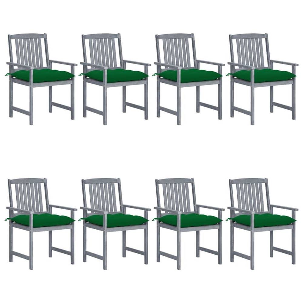 Petromila  vidaXL Záhradné stoličky s podložkami 8 ks akáciový masív sivé značky Petromila