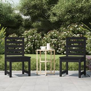 Petromila  vidaXL Záhradné stoličky 2 ks čierne 40, 5x48x91, 5 cm borovicový masív značky Petromila