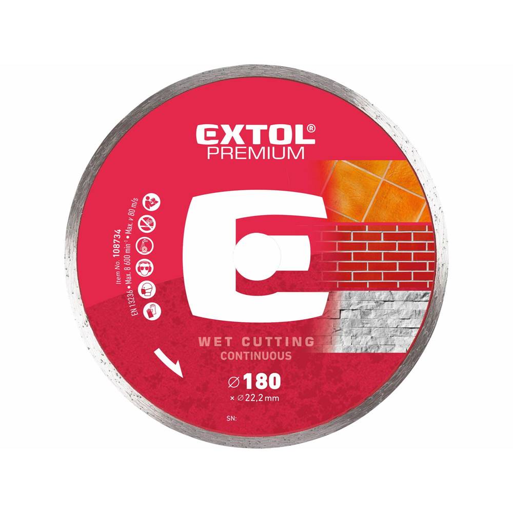 Extol Premium  Kotúč rezný diamantový plný,  180mm,   značky Extol Premium