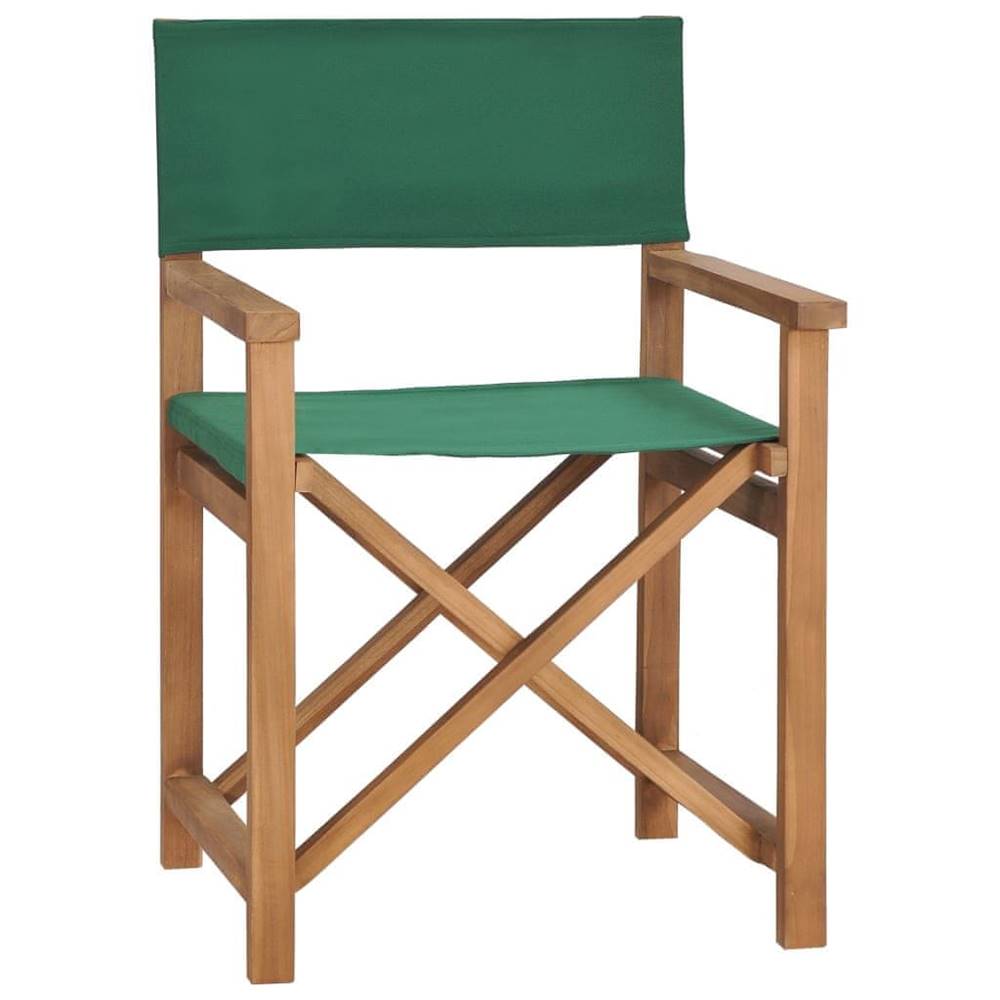 Petromila  vidaXL Režisérska stolička,  tíkový masív,  zelená značky Petromila